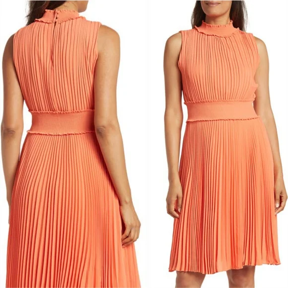 Nanette Lepore | Dresses | Nwt Nanette Lepore Parisian Terracotta Pleated  Midi Dress Size | Poshmark